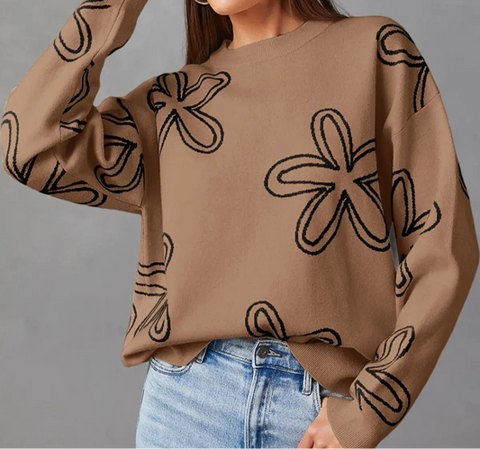 Farrah Oversized Flower Sweater
