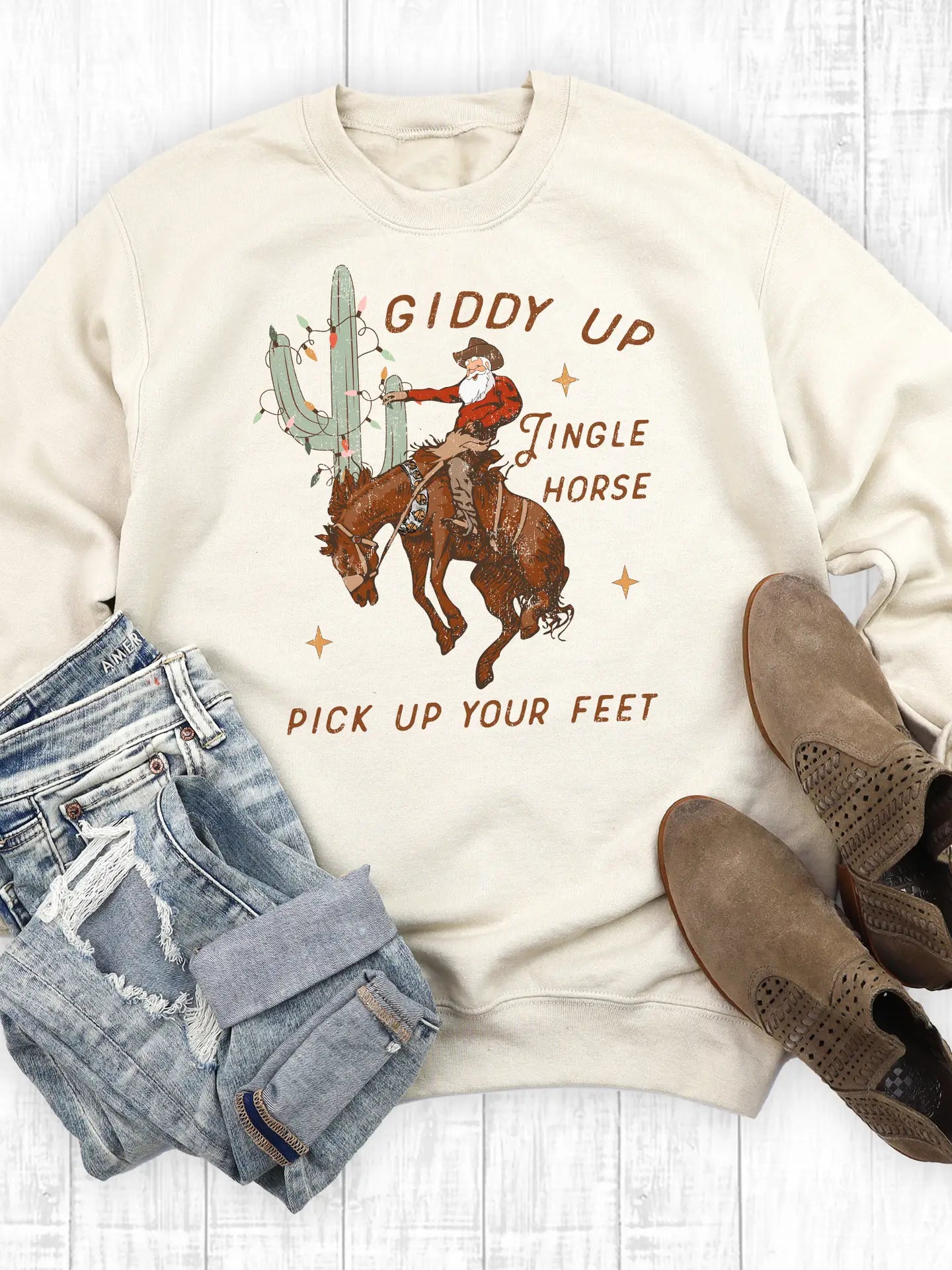 Western Giddy Up Jingle Horse Sweatshirt