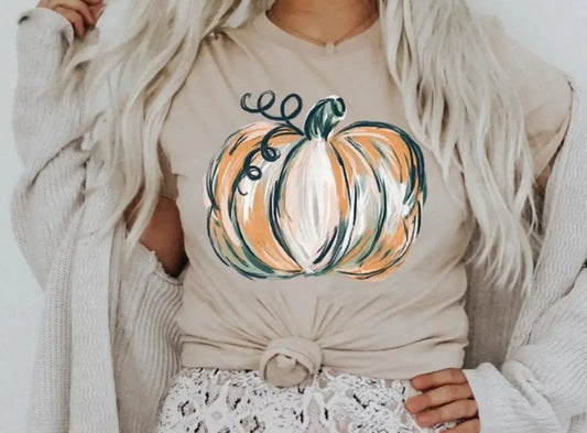 Pumpkin Watercolor Fall T-Shirt