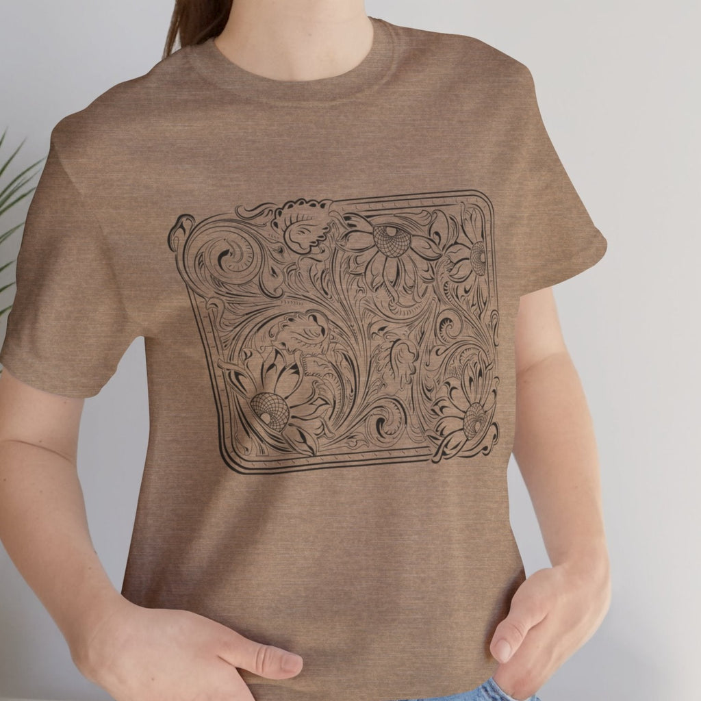 Floral Buckle Design Ladies Tee