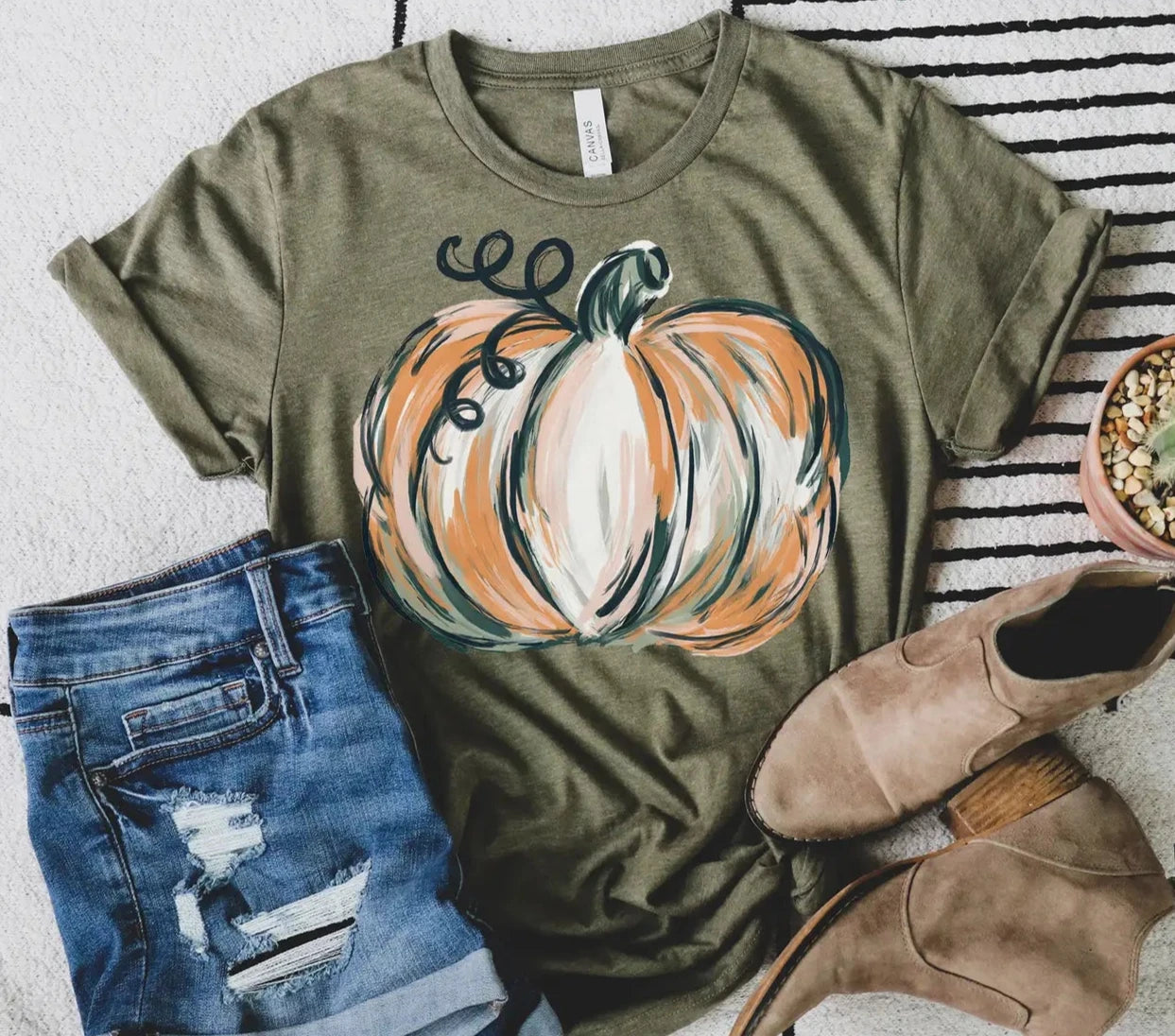 Pumpkin Watercolor Fall T-Shirt