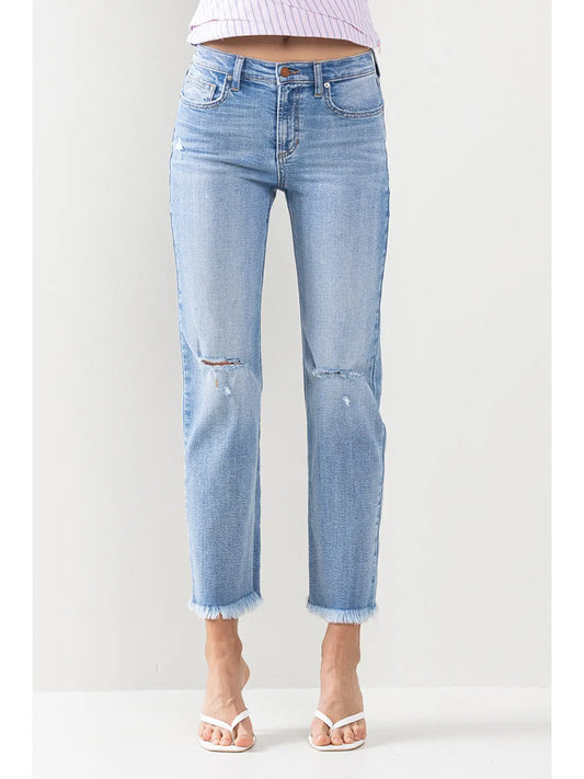 Julia Mid Rise Straight Jeans