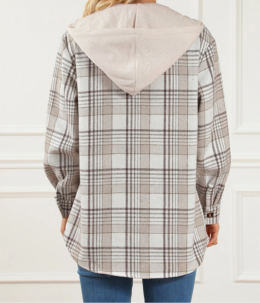 Oversized Khaki Plaid Shacket