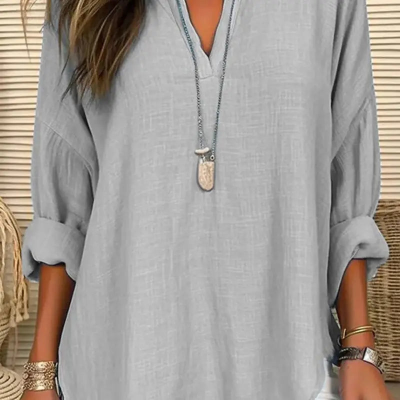 Prairie Chic Linen Long Sleeve Top