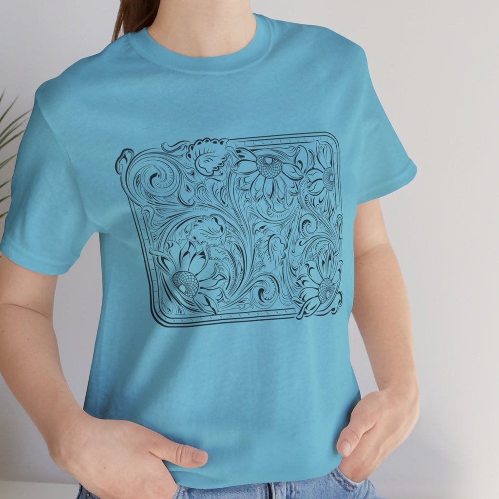 Floral Buckle Design Ladies Tee