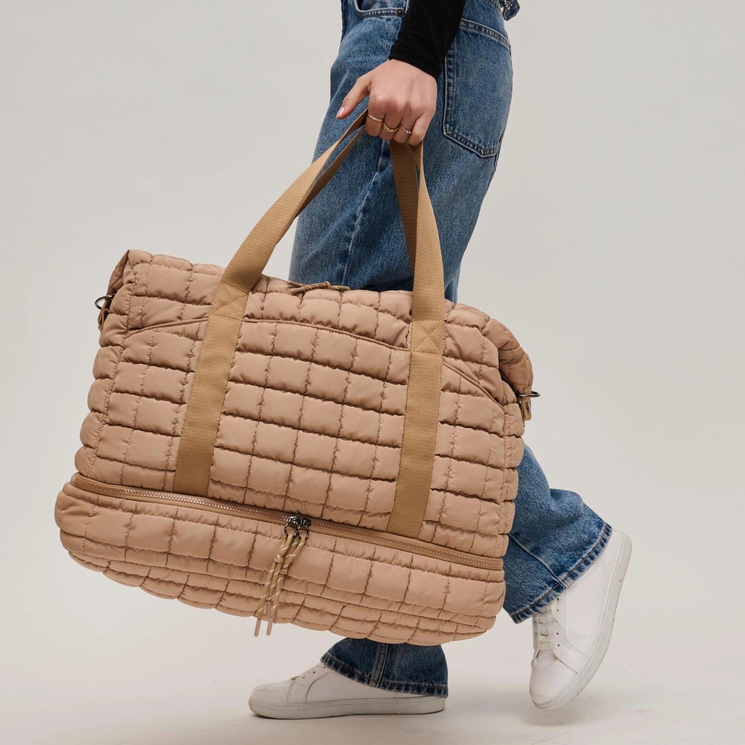 Globetrotter Quilted Nylon Puffer Weekender Bag