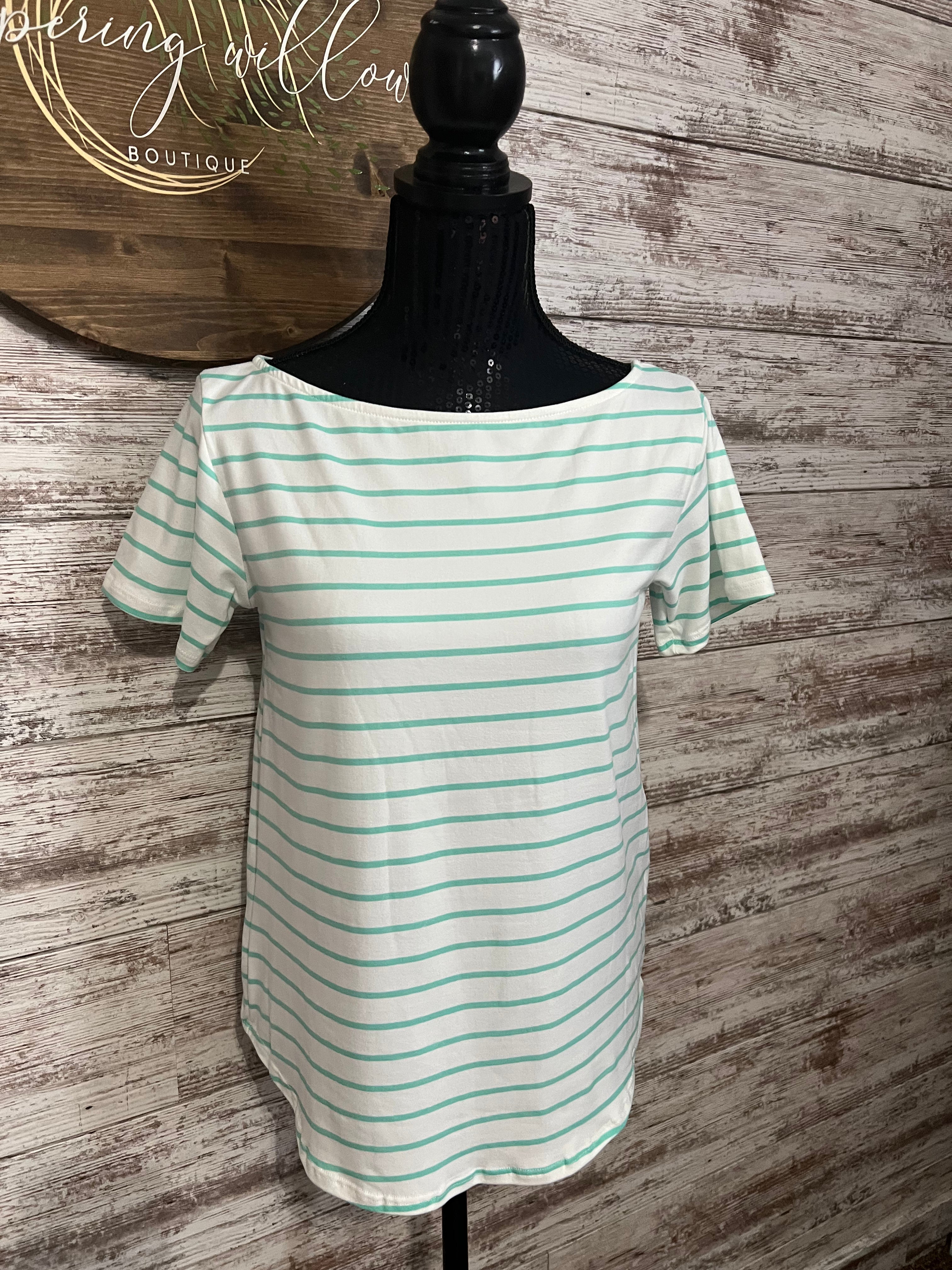 Stripe Boat Neck Top